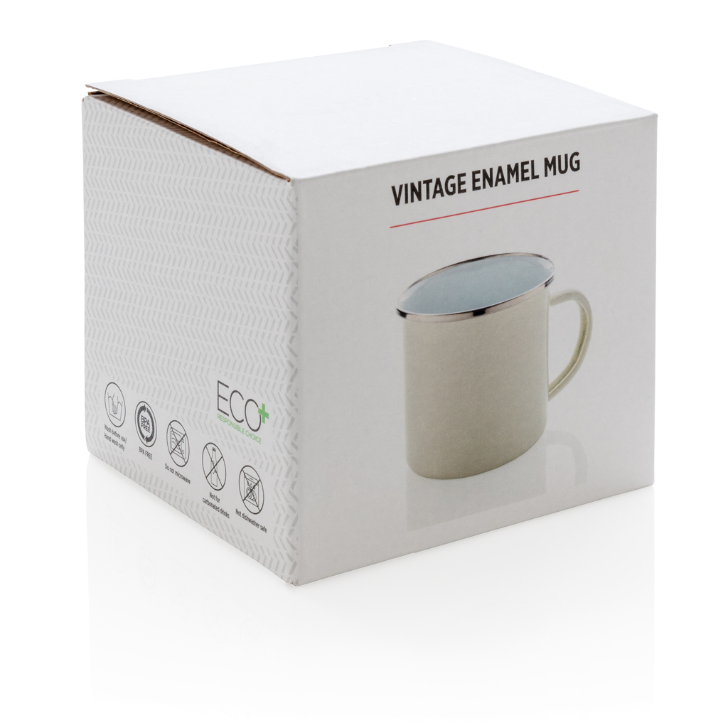 Leichter Emaille Becher 350 ml aus Kohlenstoffstahl – Weiß Leichter Emaille Becher 350 ml aus Kohlenstoffstahl – Weiß