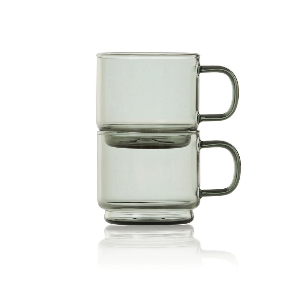 AdHoc Impact Espressotassen-Set 2 × 70 ml aus Borosilikatglas mit Logo-Druck