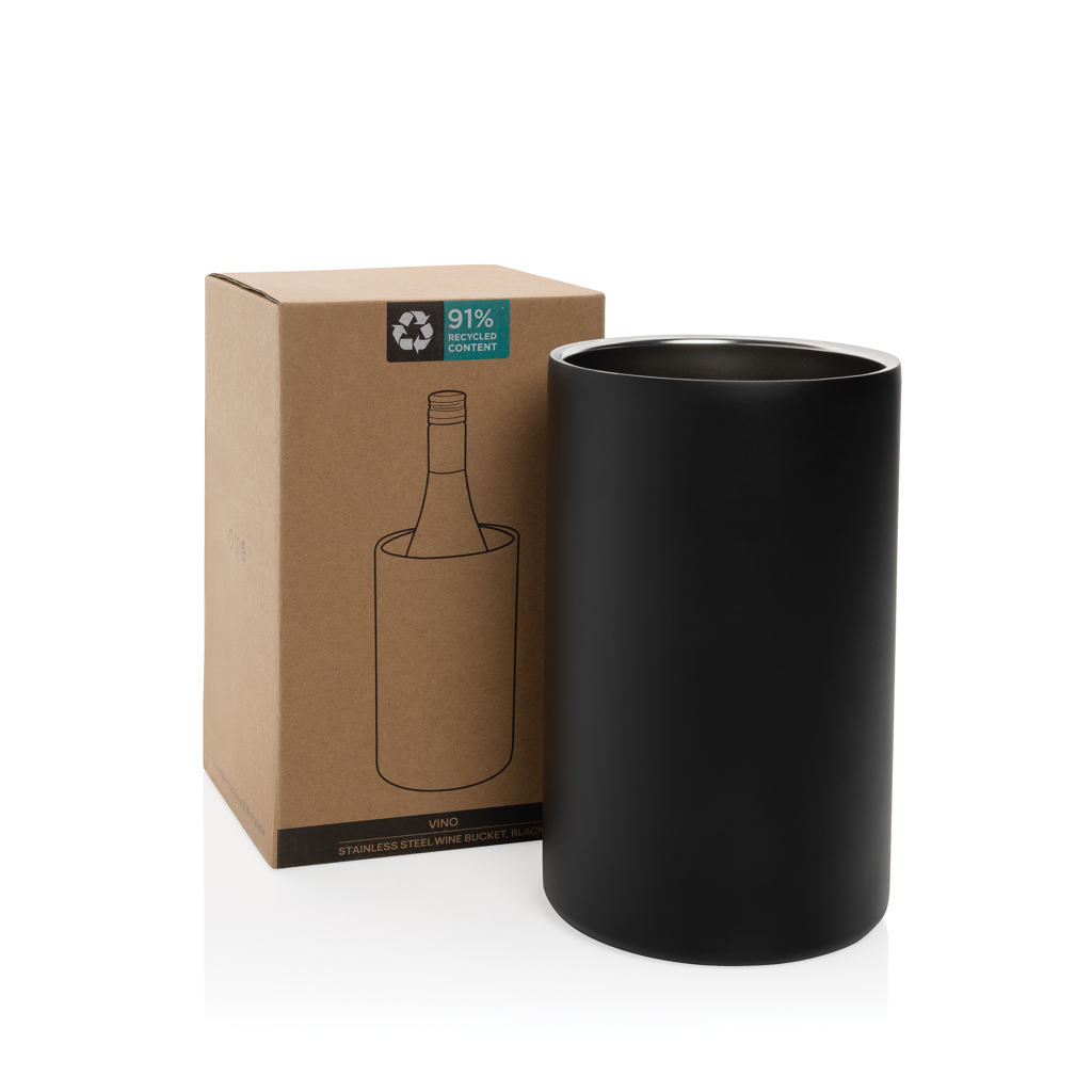 XD Collection Vino Weinkühler aus recyceltem Edelstahl – mit Logo veredelbar
