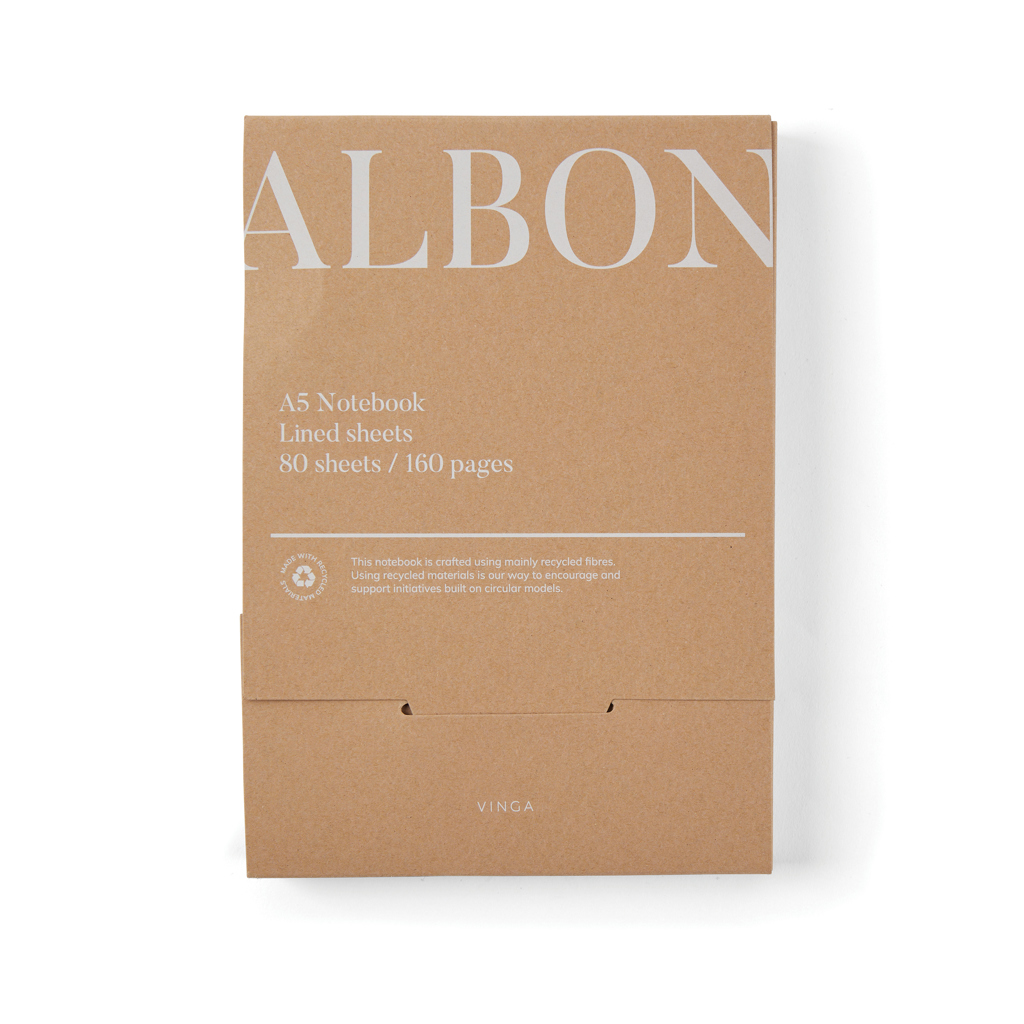 VINGA Albon A5-Notizbuch aus GRS-Recyclingfilz mit Stifthalter VINGA Albon A5-Notizbuch aus GRS-Recyclingfilz mit Stifthalter