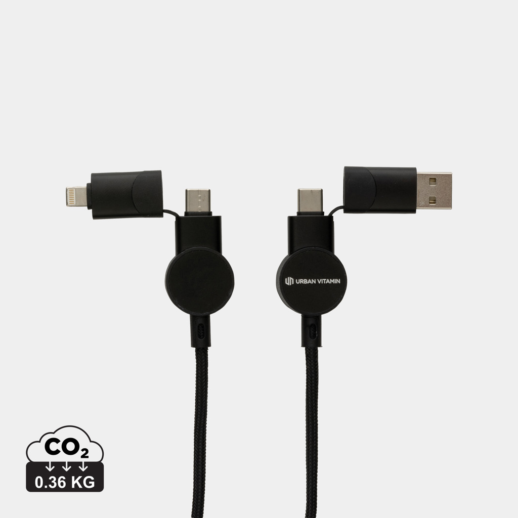 Oakland 6-in-1 Schnellladekabel RCS PET TPE 45W Werbegeschenk mit Logo