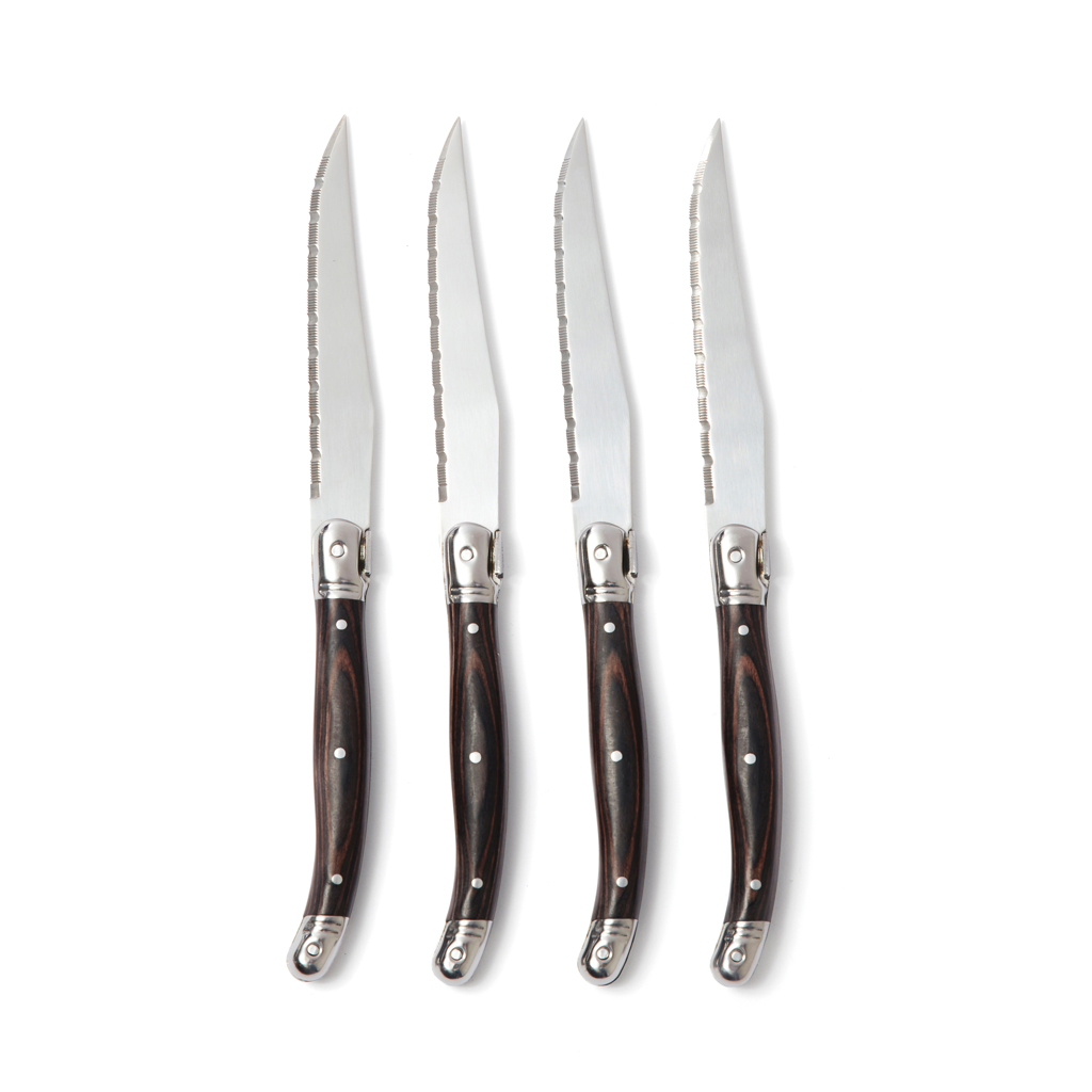 VINGA Gigaro Fleischmesser-Set, 4-teilig, Edelstahl mit Holzgriff VINGA Gigaro Fleischmesser-Set, 4-teilig, Edelstahl mit Holzgriff
