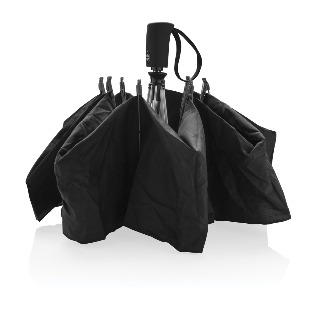 Swiss Peak AWARE 23 Zoll Stockschirm umgekehrt, recyceltes PET, schwarz – mit Logodruck Swiss Peak AWARE 23 Zoll Stockschirm umgekehrt, recyceltes PET, schwarz – mit Logodruck