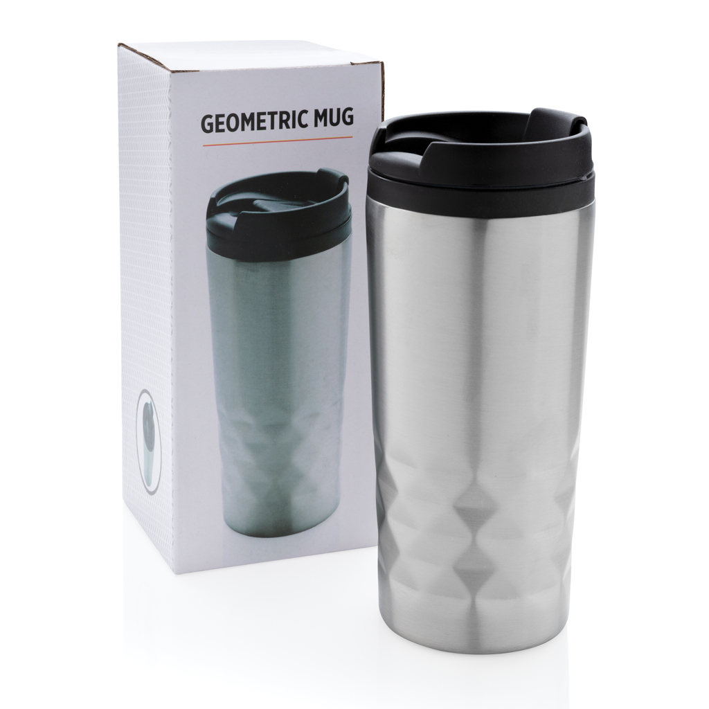 XD Collection Geometrischer Becher 300 ml aus Edelstahl mit Logo bedruckbar