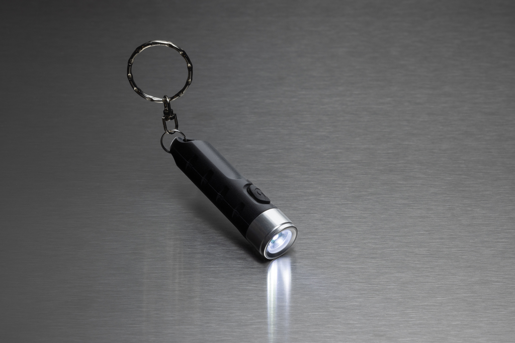 Globix USB Schlüsselanhänger-Taschenlampe aus recyceltem ABS – mit Tampondruck Globix USB Schlüsselanhänger-Taschenlampe aus recyceltem ABS – mit Tampondruck