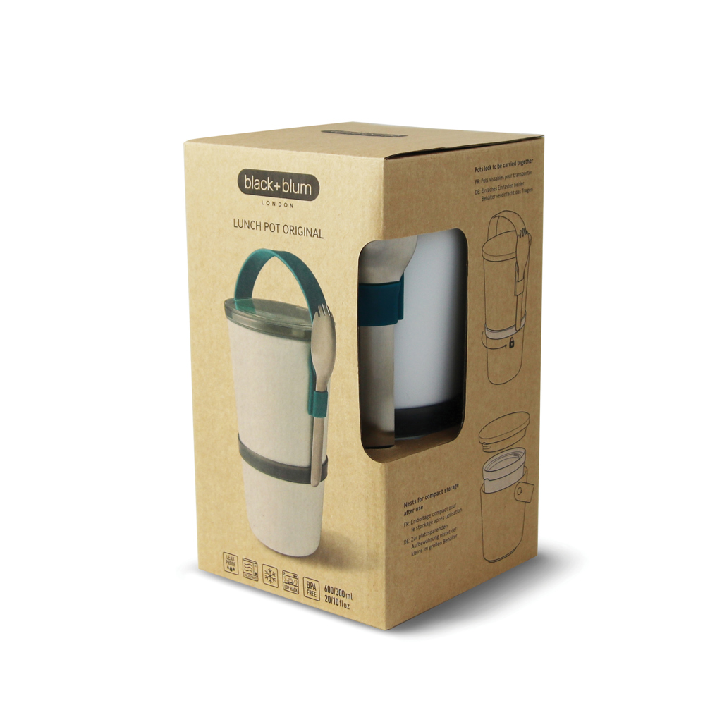 Black+Blum Lunch Pot Original – zweiteilige Lunchbox mit Spork, bedruckbar