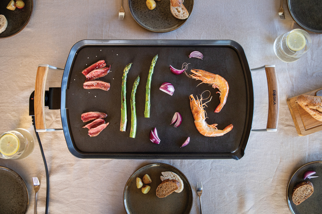 BOSKA Tischgrill Electric Griddle Pro 56 × 35 cm mit Logo-Gravur am Griff