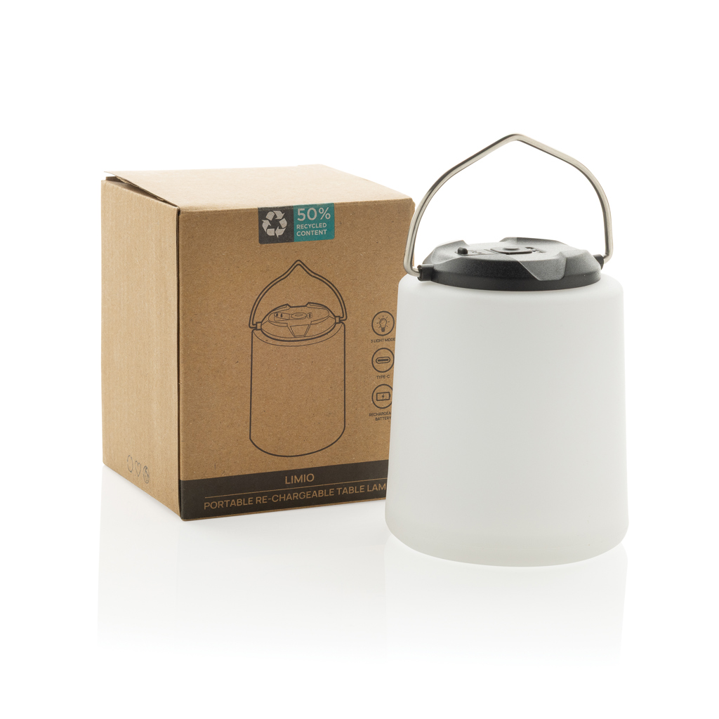 XD Collection Limio LED-Tischlampe aus RCS-recyceltem ABS, USB-C, IPX4 XD Collection Limio LED-Tischlampe aus RCS-recyceltem ABS, USB-C, IPX4