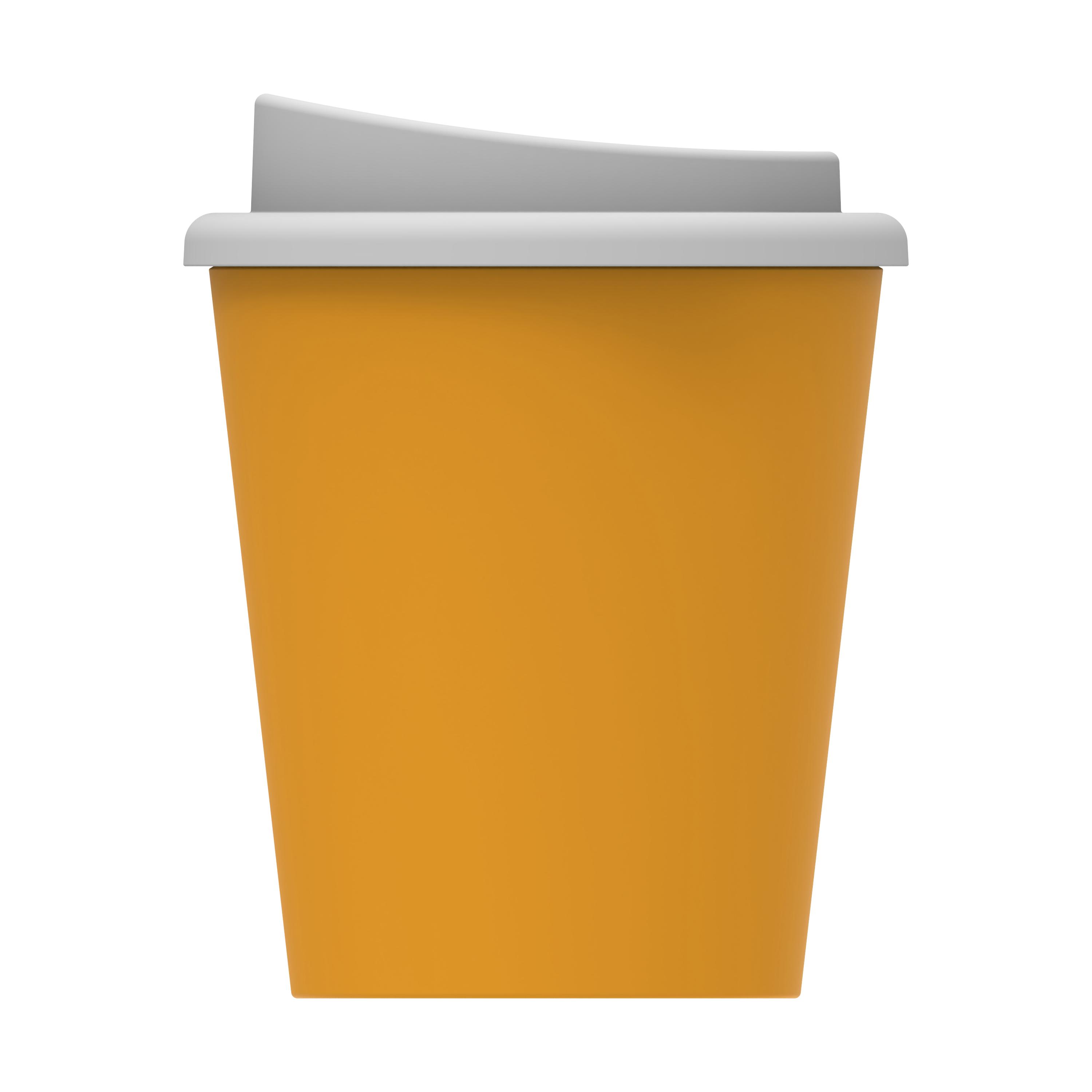 Kaffeebecher "Premium" small – TopView_Gelb_Weiss_2 Kaffeebecher "Premium" small