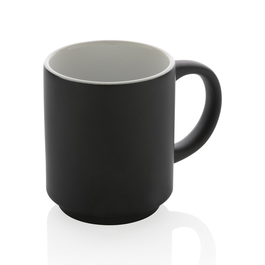 Stapelbare Keramiktasse 180 ml von XD Collection mit Logo bedrucken
