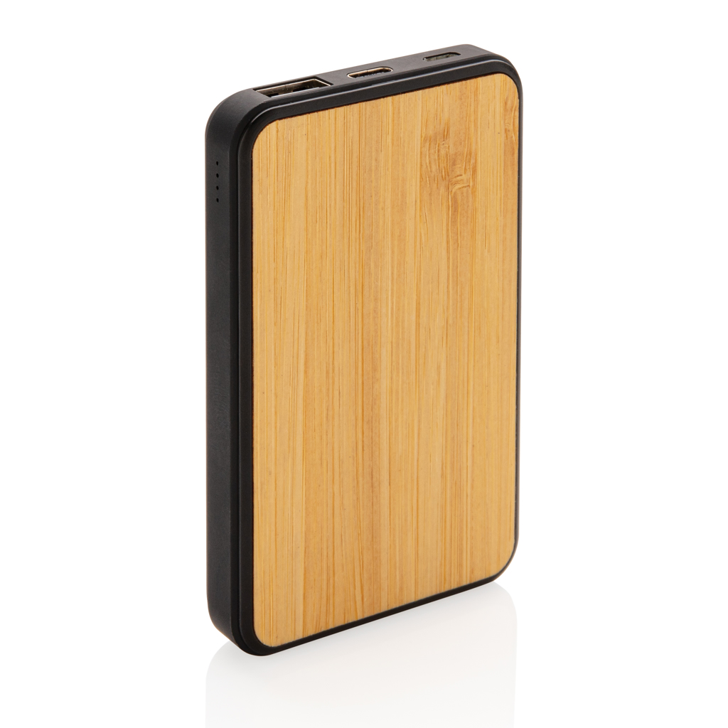 XD Collection 5.000 mAh Powerbank P322.37 aus recyceltem ABS und FSC-Bambus, bedruckbar