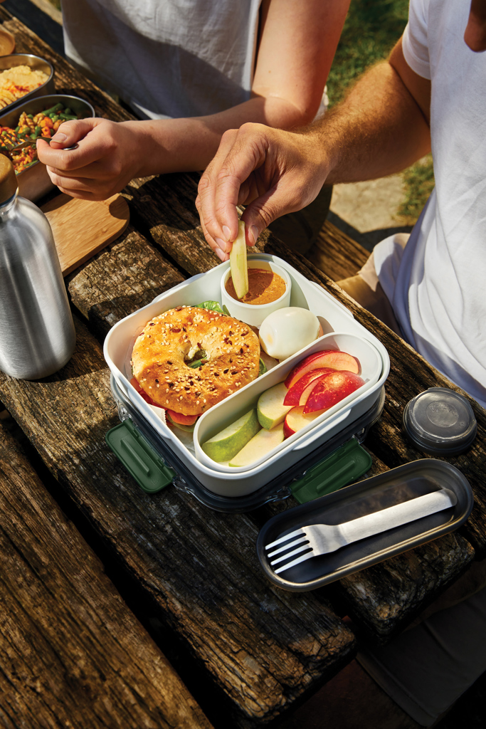 Black + Blum Lunch Box Original – Bento-Lunchbox mit Soßentopf, bedruckbar