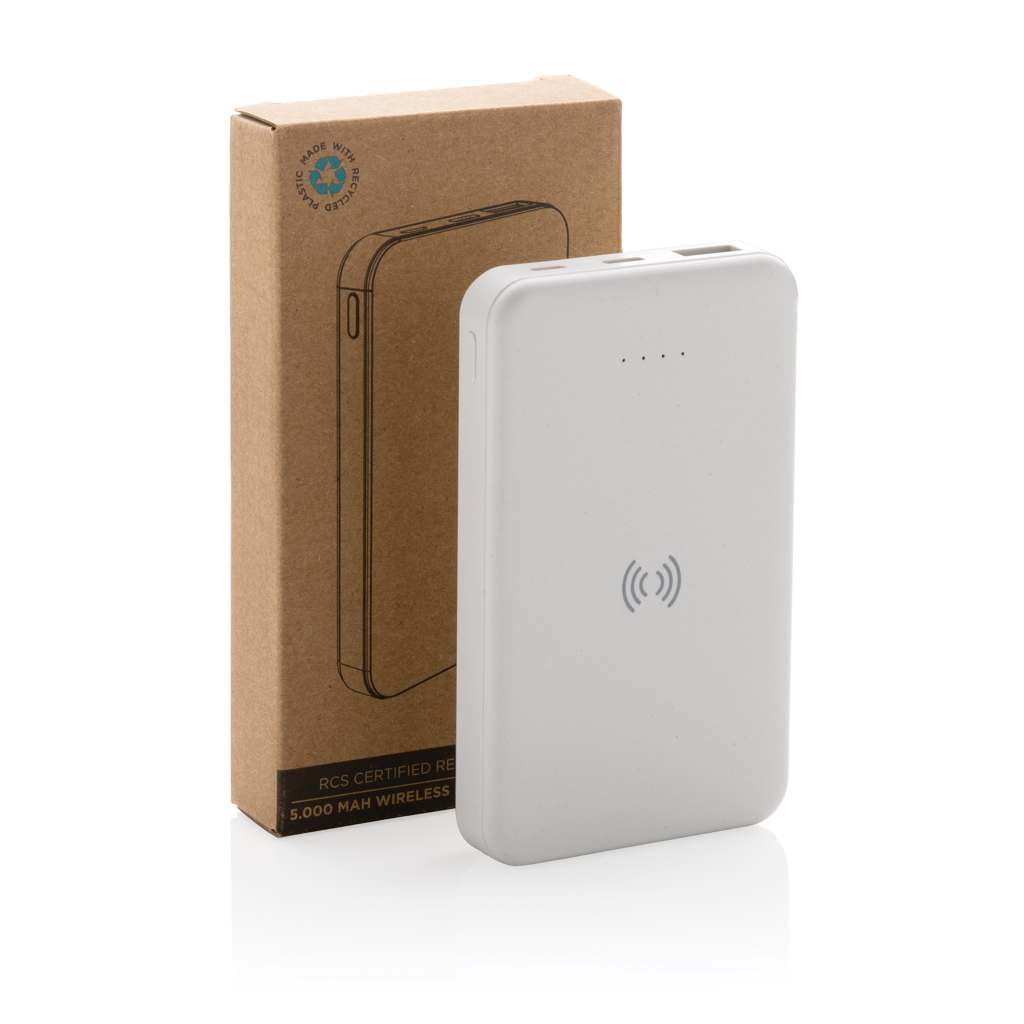 XD Collection Wireless Powerbank 5.000 mAh aus RCS-recyceltem ABS, mit Logo veredelbar XD Collection Wireless Powerbank 5.000 mAh aus RCS-recyceltem ABS, mit Logo veredelbar