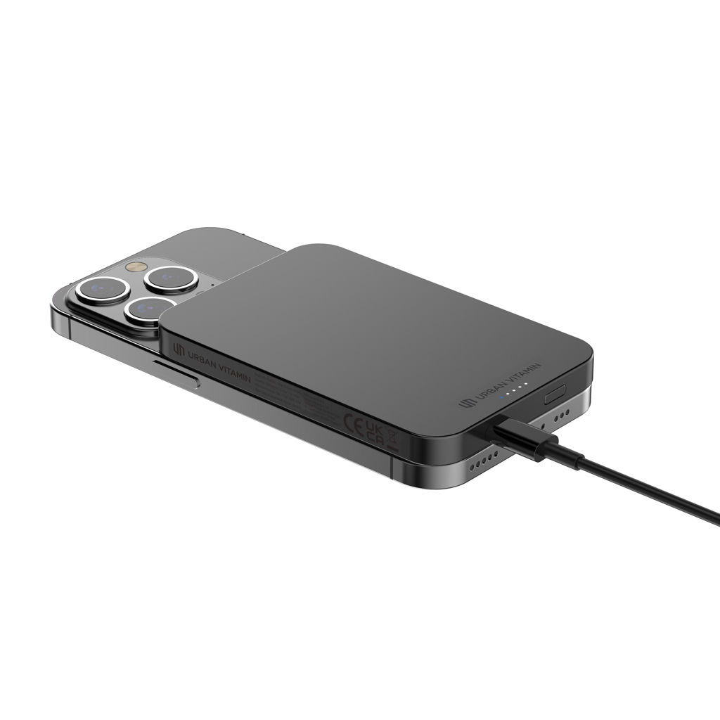 Urban Vitamin Richmond 5000mAh Magnetische Wireless-Powerbank aus RCS-Recyclingmaterial