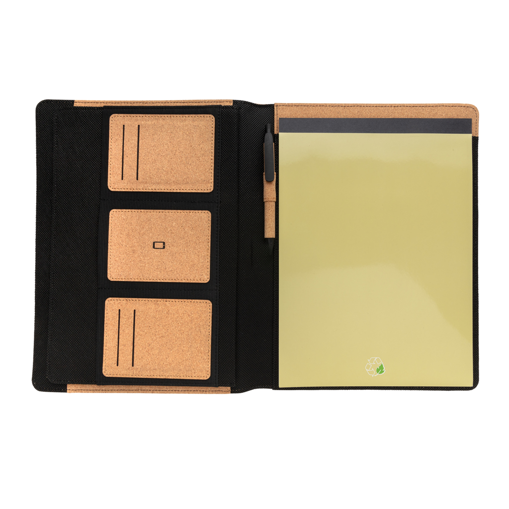 Kork A4 Portfolio-Set mit recyceltem Papier & Stift – braun Kork A4 Portfolio-Set mit recyceltem Papier & Stift – braun