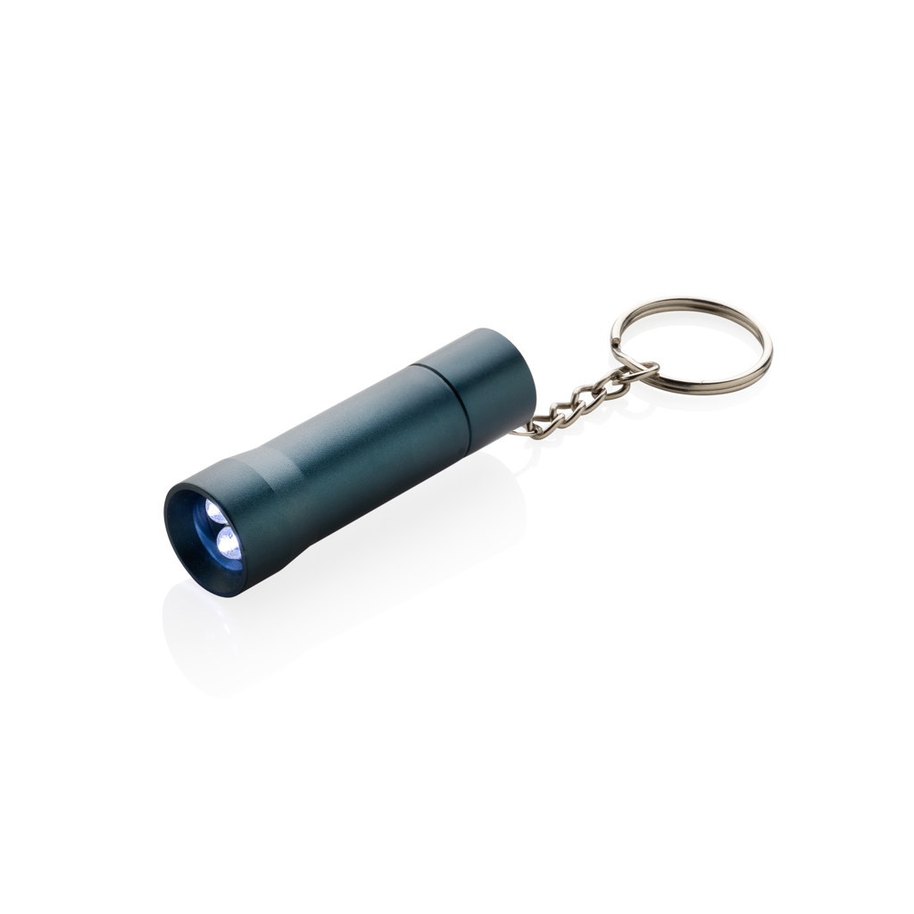 Flash 3-LED-Schlüsselanhänger-Taschenlampe aus RCS-zertifiziertem Recycling-Aluminium