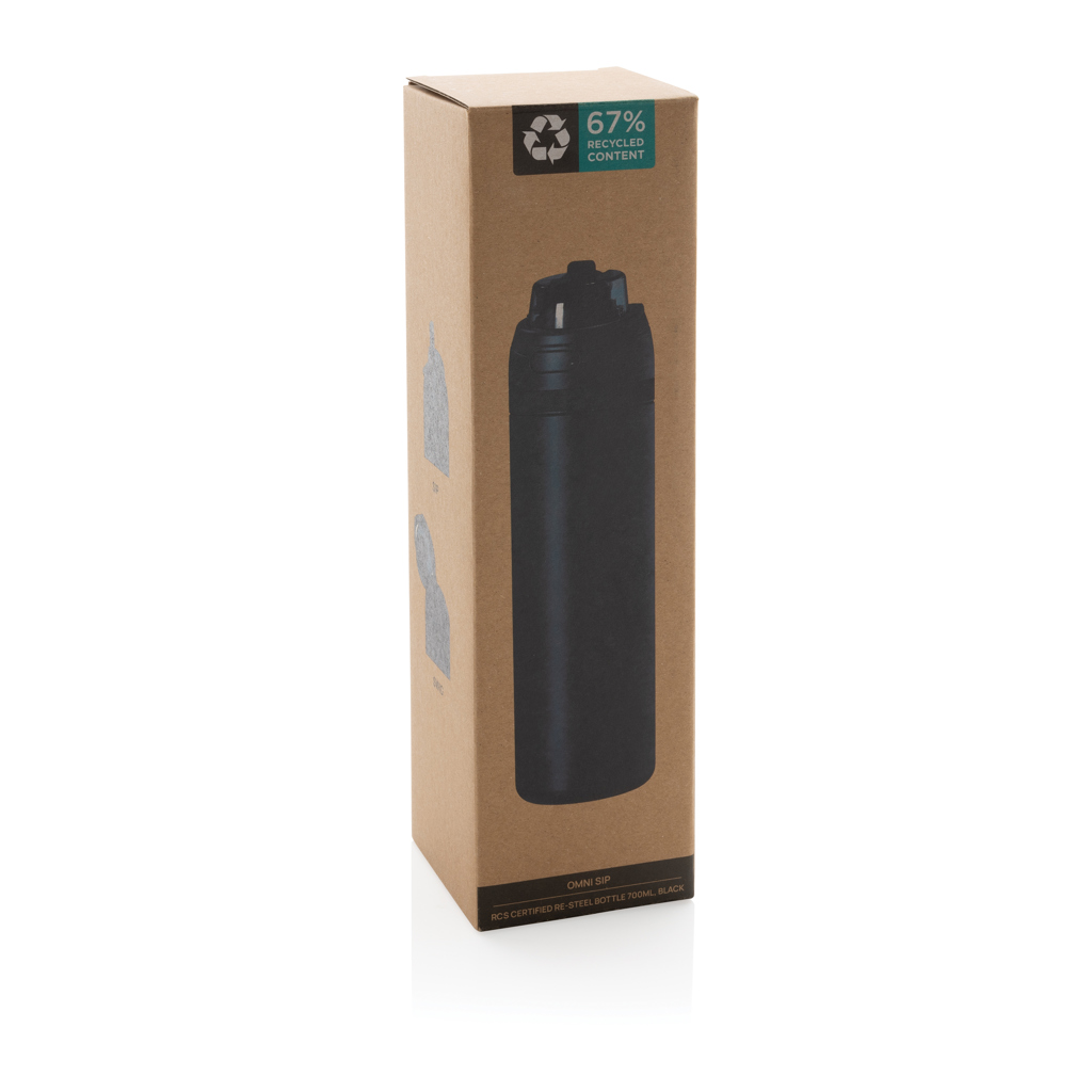 Omni Sip Trinkflasche 720 ml aus RCS-recyceltem Edelstahl, bedruckbar Omni Sip Trinkflasche 720 ml aus RCS-recyceltem Edelstahl, bedruckbar