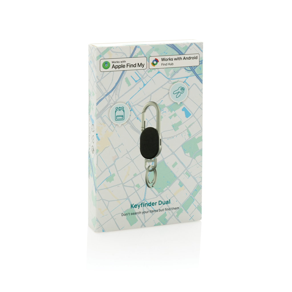 XD Collection Keyfinder Dual Schlüsselanhänger mit weltweiter Ortung, individuell bedruckbar