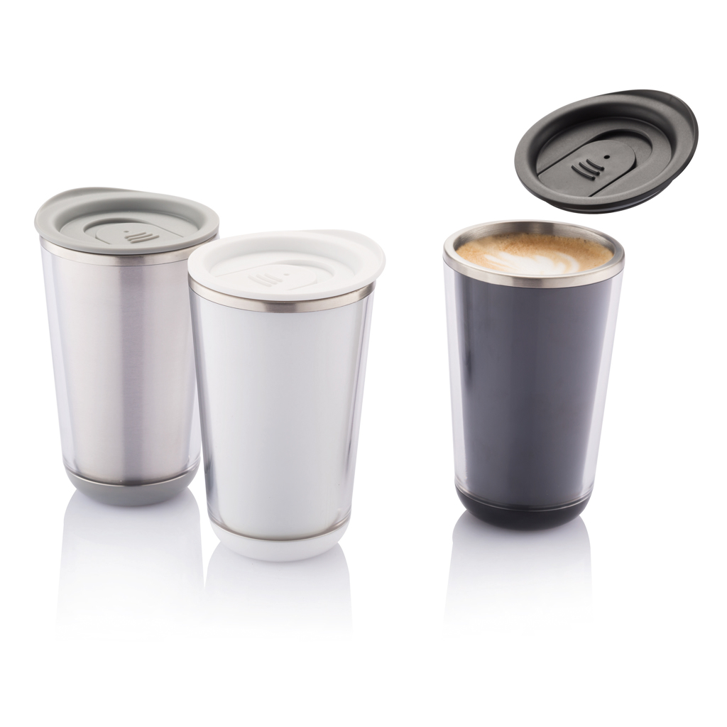 Edelstahl 304 Reisebecher, zerlegbar für Recycling – grau Edelstahl 304 Reisebecher, zerlegbar für Recycling – grau