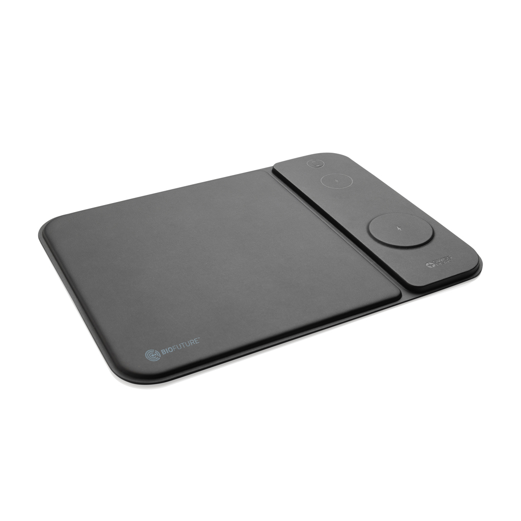 Swiss Peak 15W Lade-Mauspad in Schwarz – Premium Werbegeschenk mit Logo