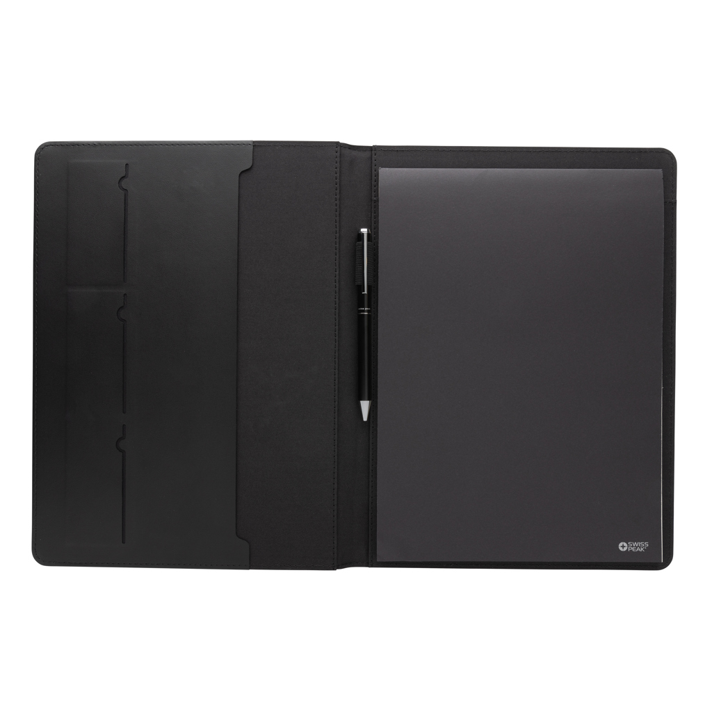 Swiss Peak Script AWARE A4-Portfolio aus recyceltem rPET mit FSC-Notizblock