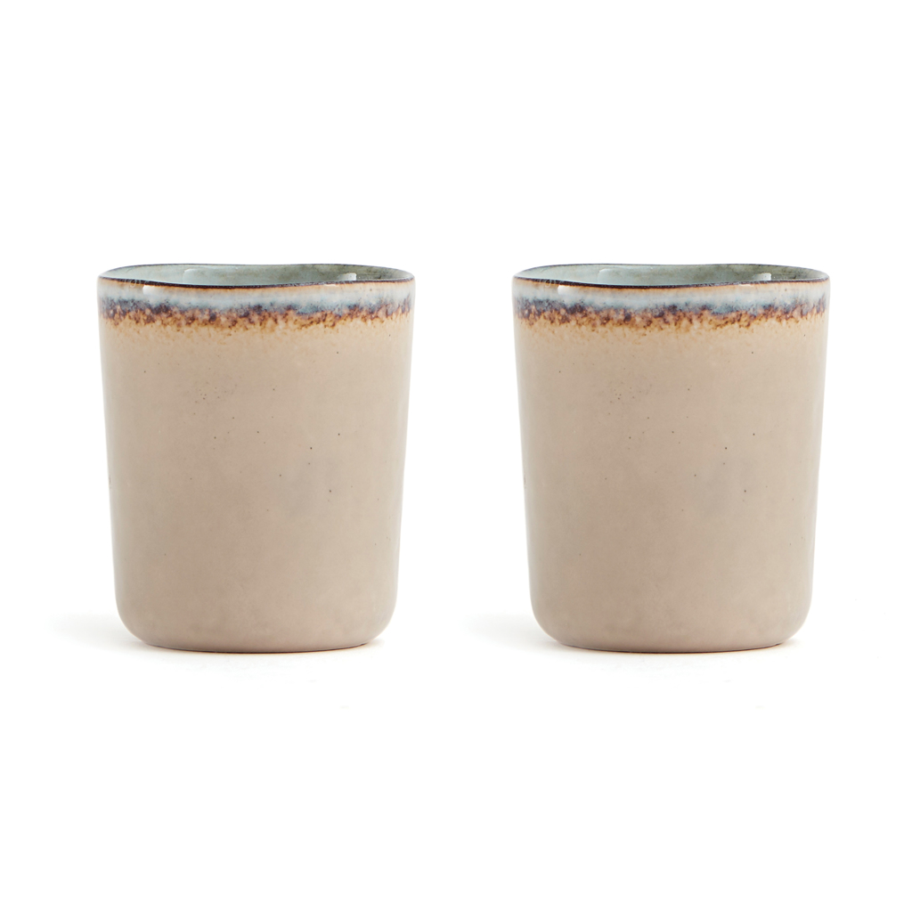 Steingut Becher 350 ml 2er-Set – handgefertigt schwarz