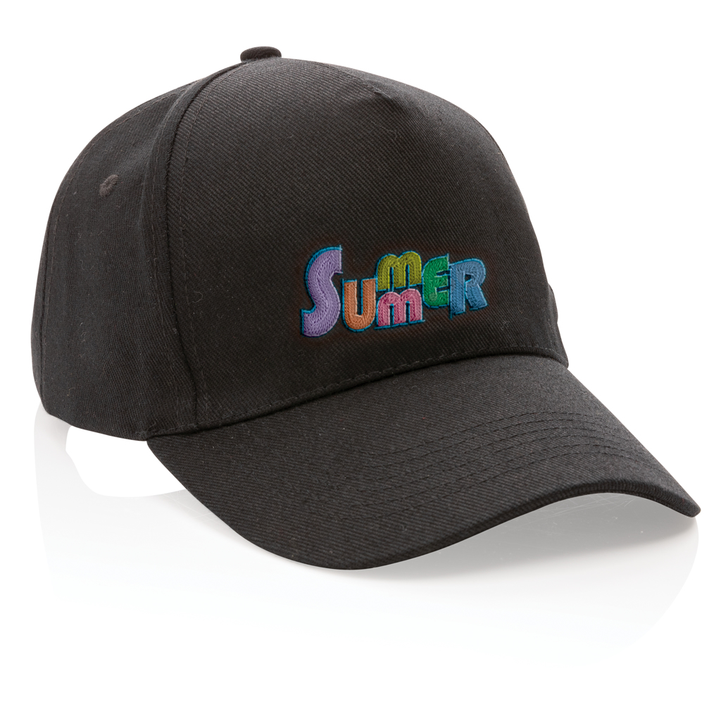XD Collection Impact 5-Panel Cap aus 280 g/m² rCotton mit AWARE™ Tracer