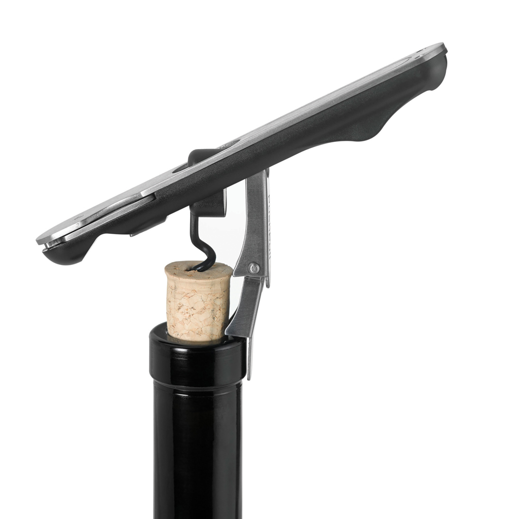 AdHoc PushPull Korkenzieher aus Edelstahl mit Folienschneider – mit Ihrem Logo