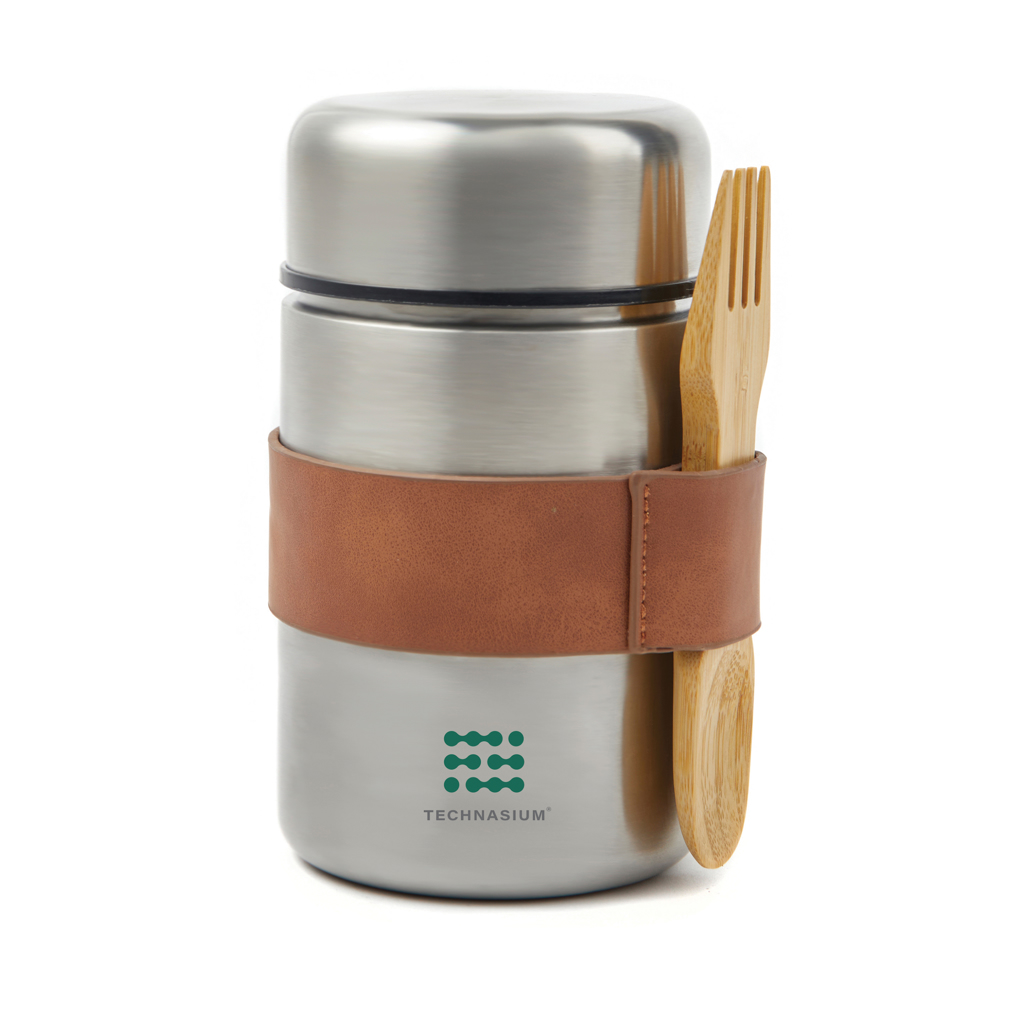 VINGA Miles Thermo-Lunchbox 500 ml aus Edelstahl mit Holzlöffel