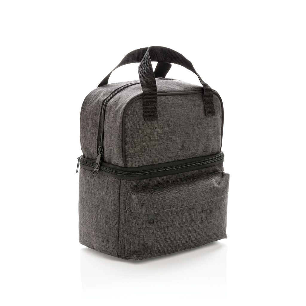 Kühltasche Pro 2-Fach, 6 Dosen, 600D Polyester – grau Kühltasche Pro 2-Fach, 6 Dosen, 600D Polyester – grau