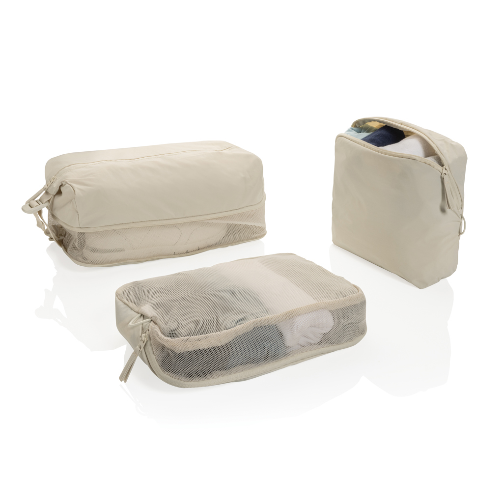 XD Xclusive KENTO URBAN Packing Cube Set 3-teilig aus RCS-recyceltem Nylon mit Logodruck