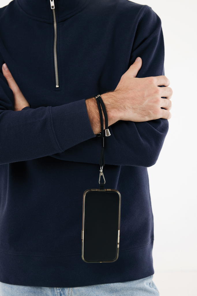 RCS-zertifiziertes rPET Smartphone-Handgelenksband schwarz RCS-zertifiziertes rPET Smartphone-Handgelenksband schwarz