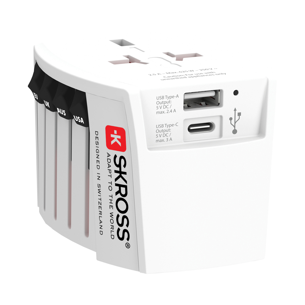 Business Weltadapter Dual USB-C & USB-A – weiß