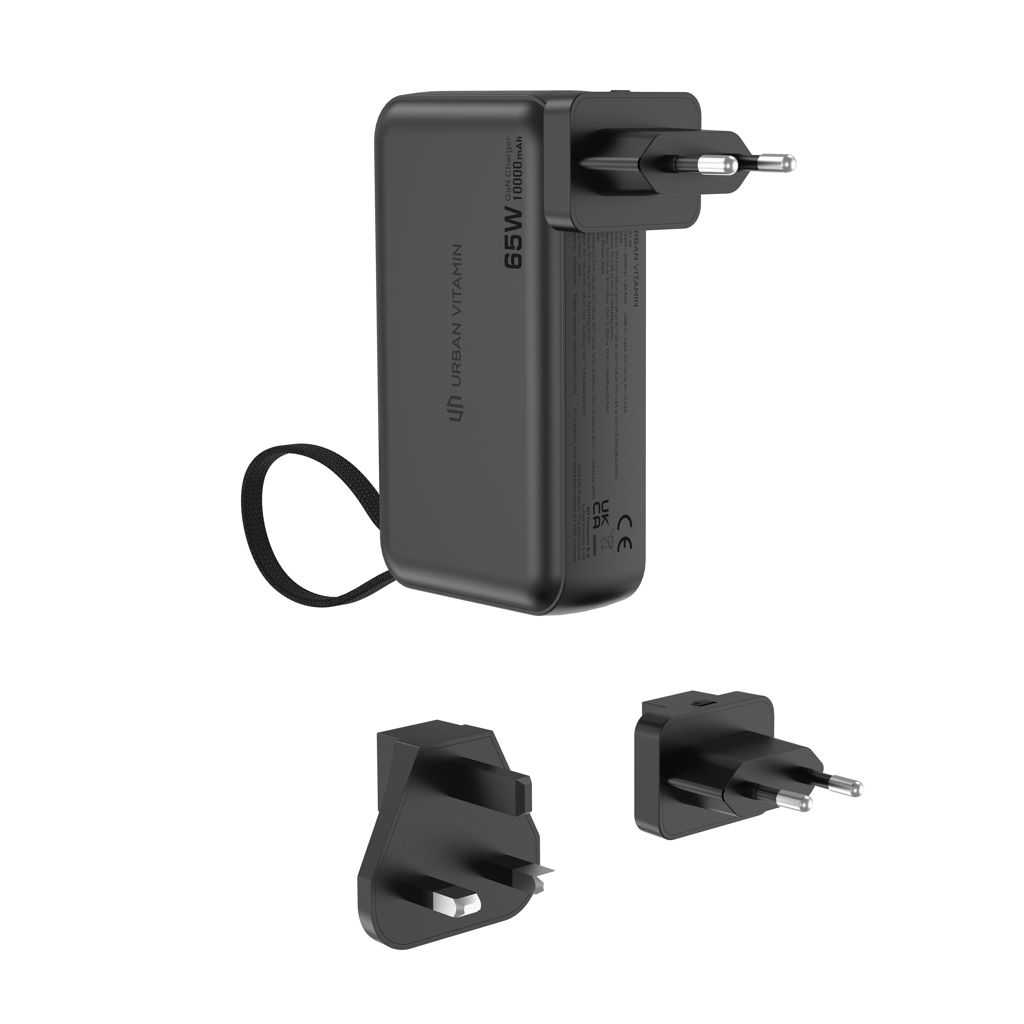 Urban Vitamin Eureka Hybrid-Ladegerät 65 W GaN & Powerbank 10.000 mAh, RCS-recyceltes PC Urban Vitamin Eureka Hybrid-Ladegerät 65 W GaN & Powerbank 10.000 mAh, RCS-recyceltes PC