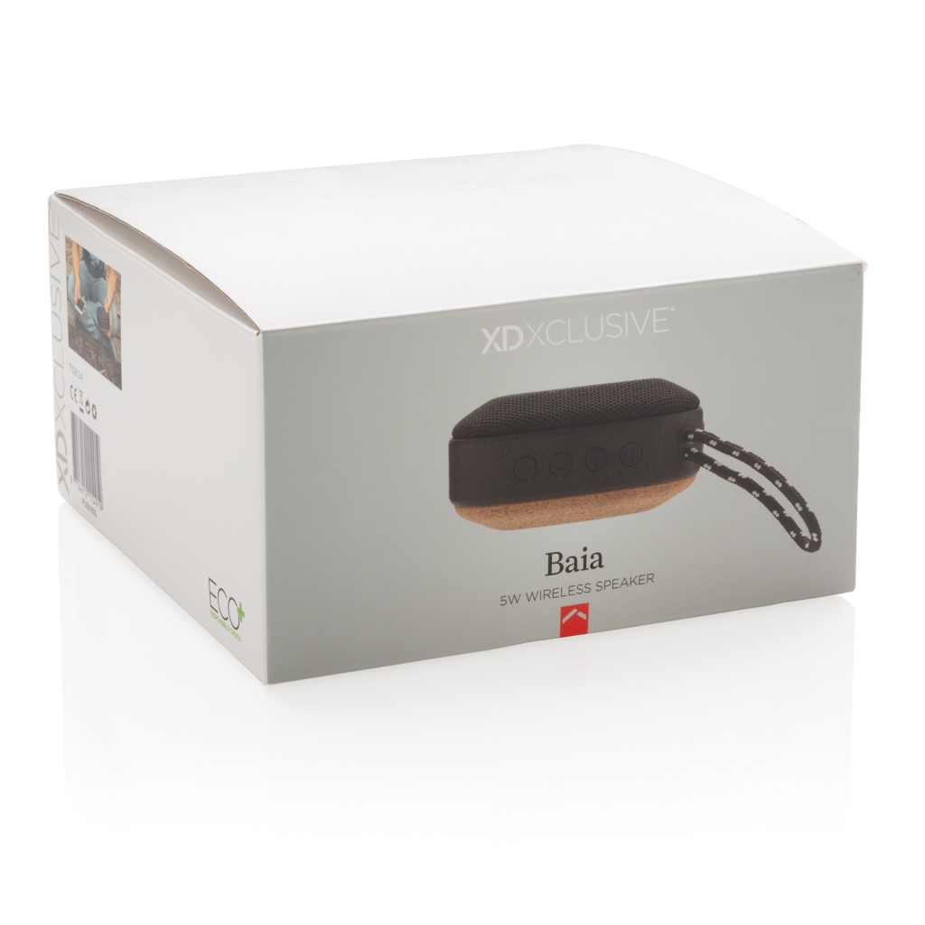 Baia 5W Bluetooth-Lautsprecher mit Kork-Boden – XD Xclusive (bedruckbar)