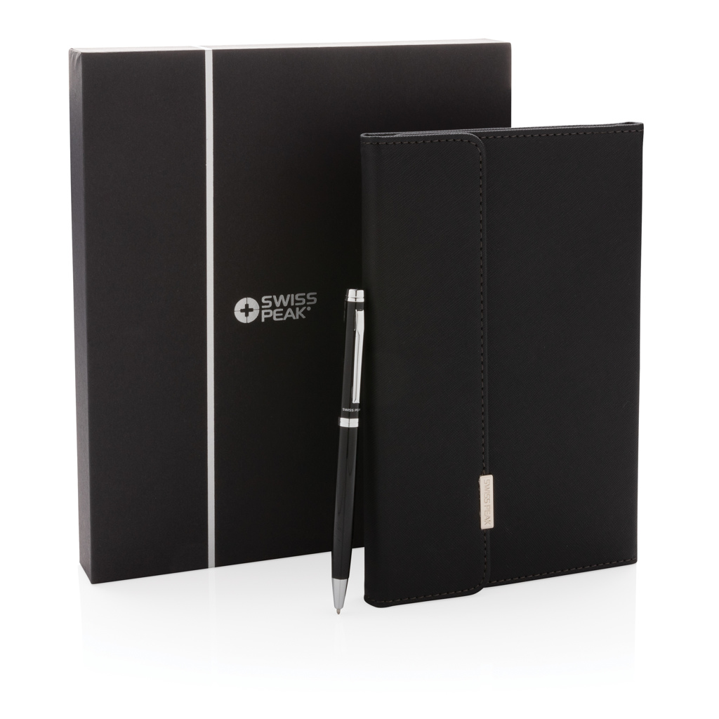 Swiss Peak Deluxe A5 Notizbuch mit Stift (Set, PU-Cover) Swiss Peak Deluxe A5 Notizbuch mit Stift (Set, PU-Cover)