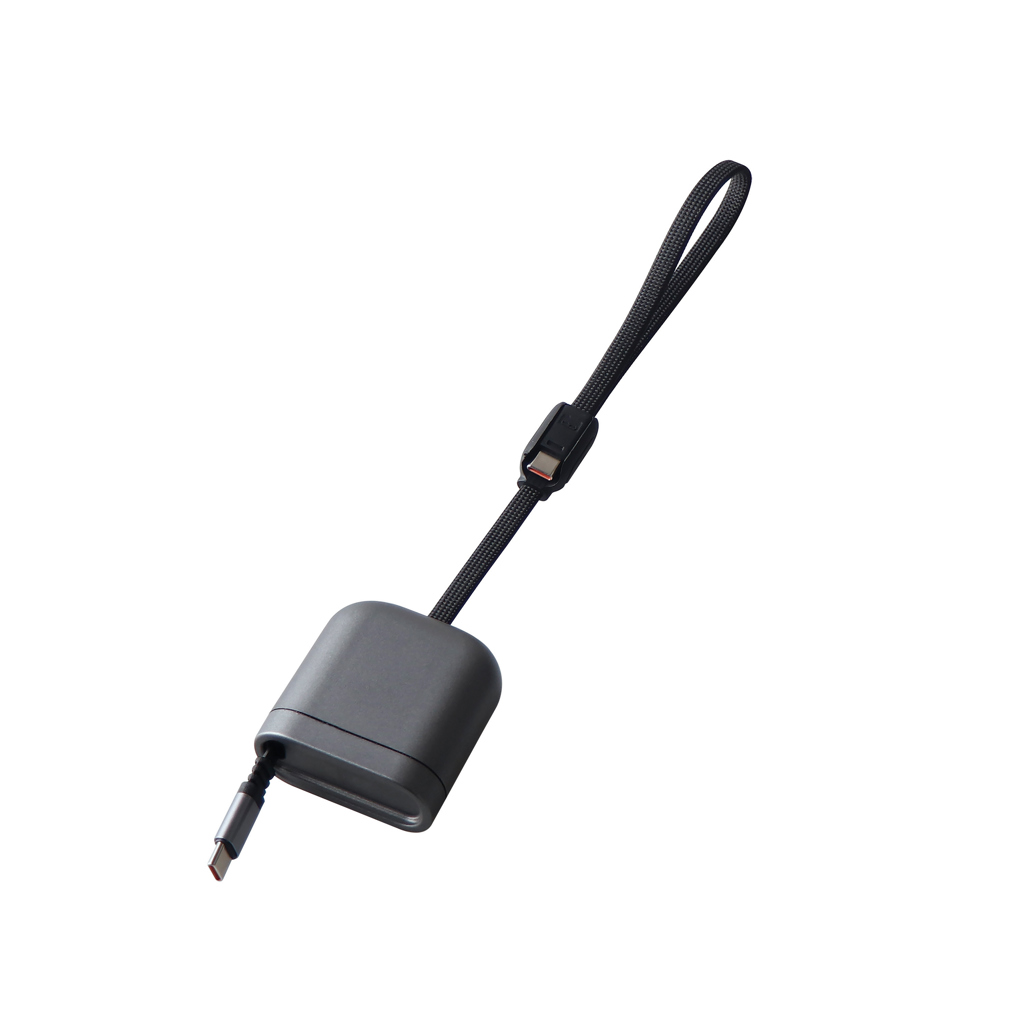 XD Xclusive Spira einziehbares USB-C-Ladekabel 100 W mit Logodruck