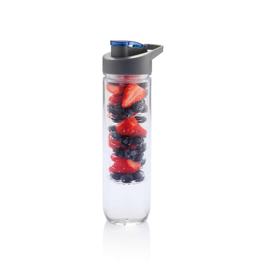 Tritan Wasserflasche 800ml mit Aromafach – blau Tritan Wasserflasche 800ml mit Aromafach – blau