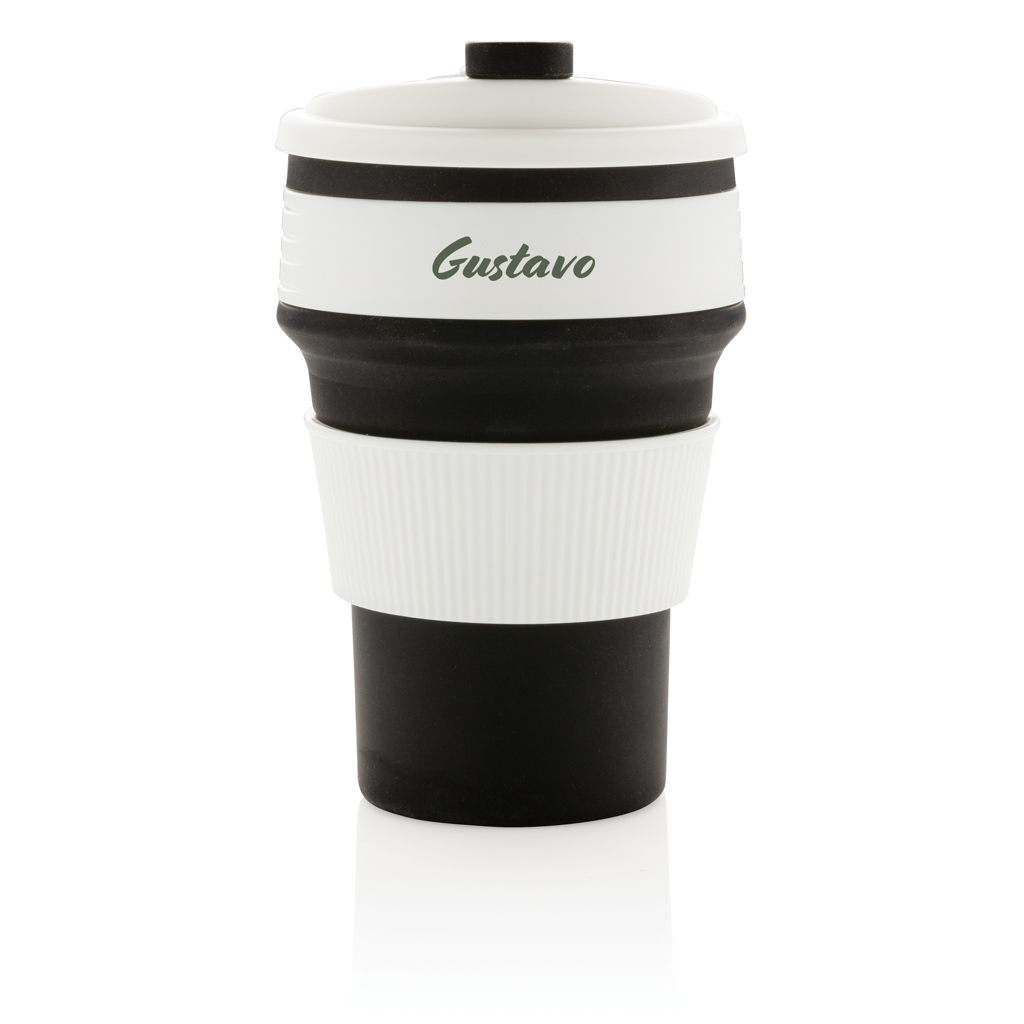 Faltbarer Silikon-Becher 350 ml, BPA-frei, bedruckbar