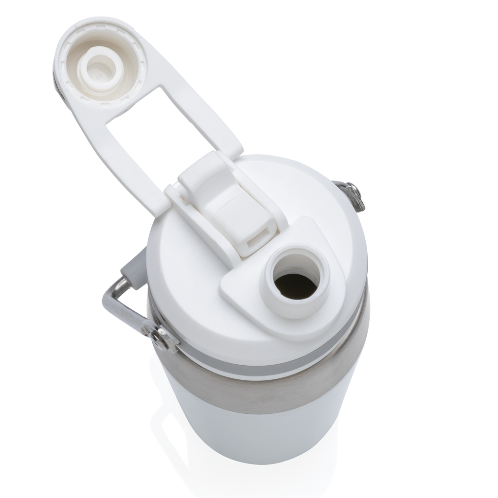 Edelstahl Thermoflasche 500ml Dual-Deckel BPA-frei weiß Edelstahl Thermoflasche 500ml Dual-Deckel BPA-frei weiß