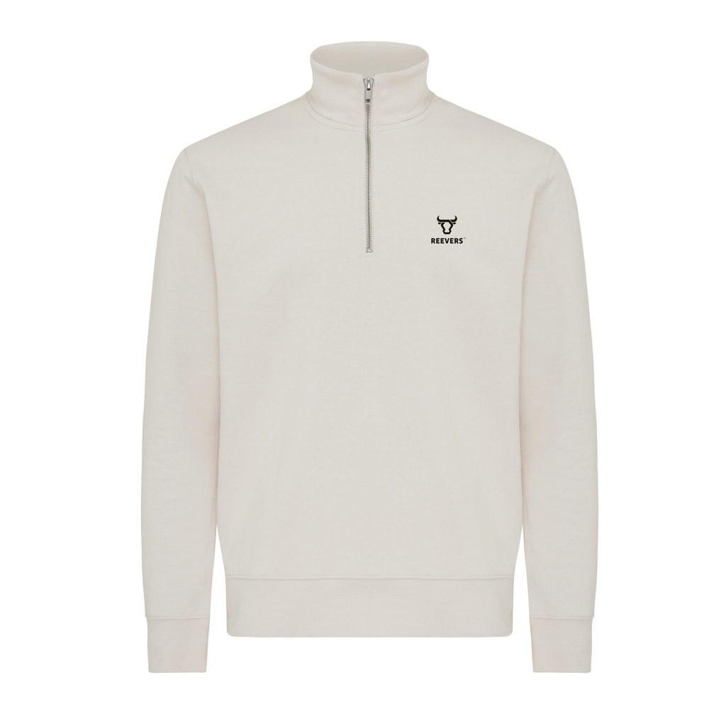 iqoniq Elgon Unisex Quarter-Zip Pullover aus 30 % recycelter & 70 % Bio-Baumwolle, 300 g/m², bedruckbar