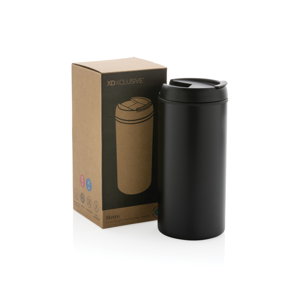 XD Xclusive Metro Becher 300 ml aus RCS-zertifiziertem Recycling-Edelstahl mit Logo-Veredelung