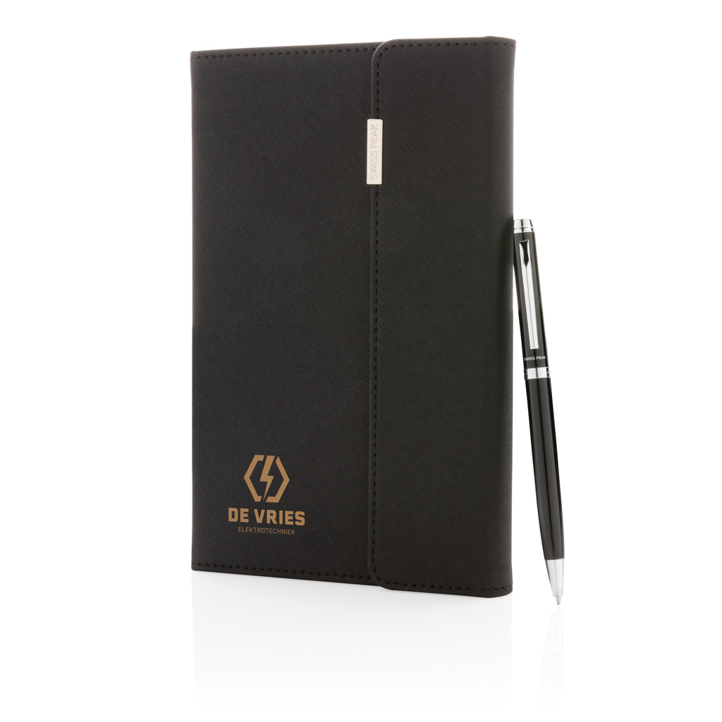 Swiss Peak Deluxe A5 Notizbuch mit Stift (Set, PU-Cover)