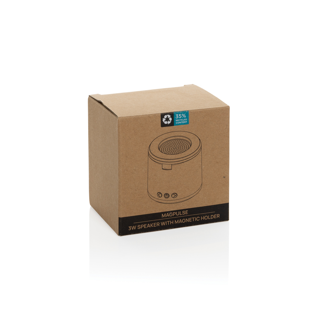 XD Collection Magpulse 3W Bluetooth-Lautsprecher aus RCS-recyceltem ABS mit Magnethalter