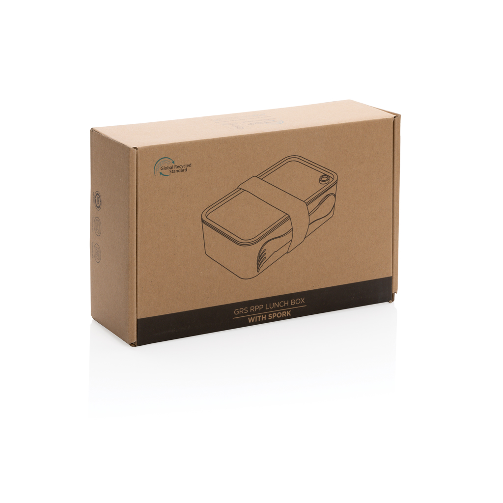 XD Collection GRS RPP Lunchbox mit Göffel 1,2 L bedruckbar XD Collection GRS RPP Lunchbox mit Göffel 1,2 L bedruckbar