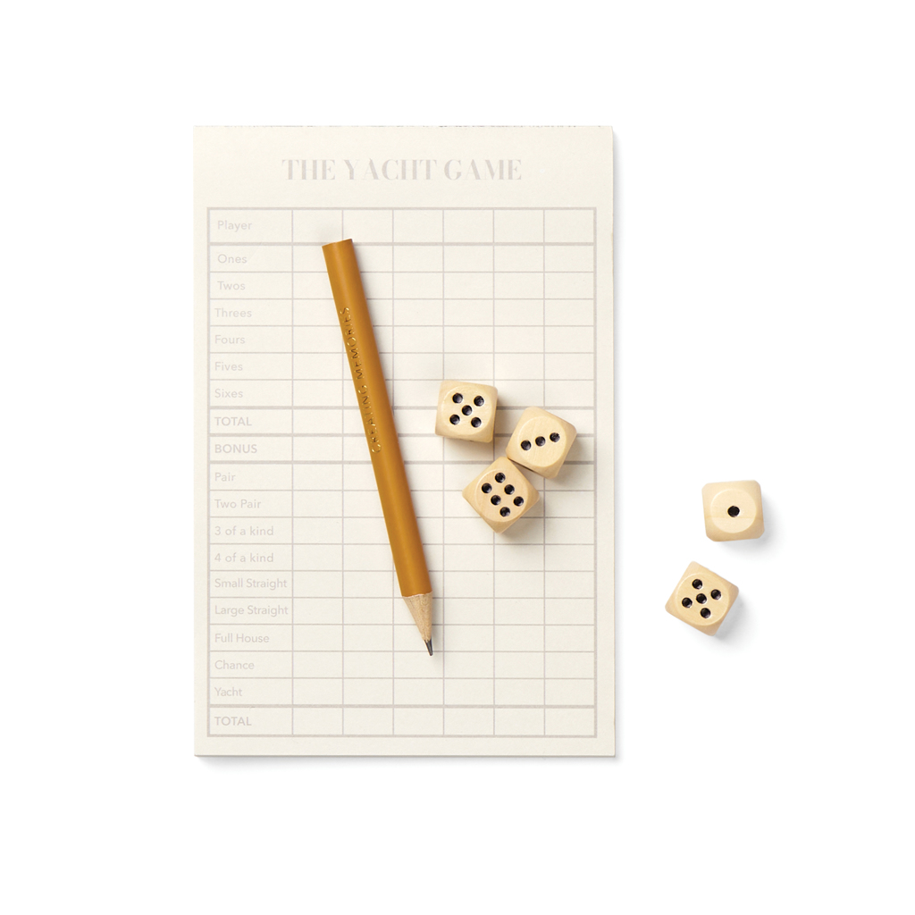 VINGA Coffee-Table Spielesammlung 3-in-1 (Yacht, Ludo, Drei-in-Reihe) — bedruckbar