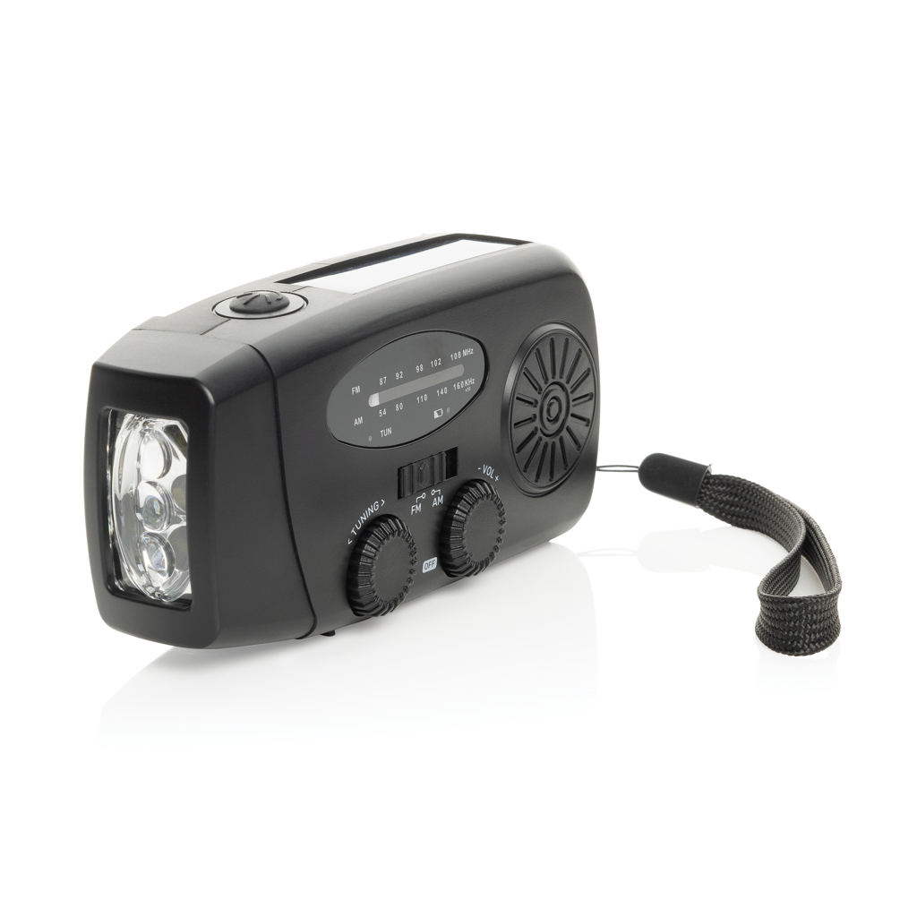 XD Collection RescueWave Notfallradio mit Solar, Handkurbel und Powerbank — ABS recycelt, bedruckbar XD Collection RescueWave Notfallradio mit Solar, Handkurbel und Powerbank — ABS recycelt, bedruckbar