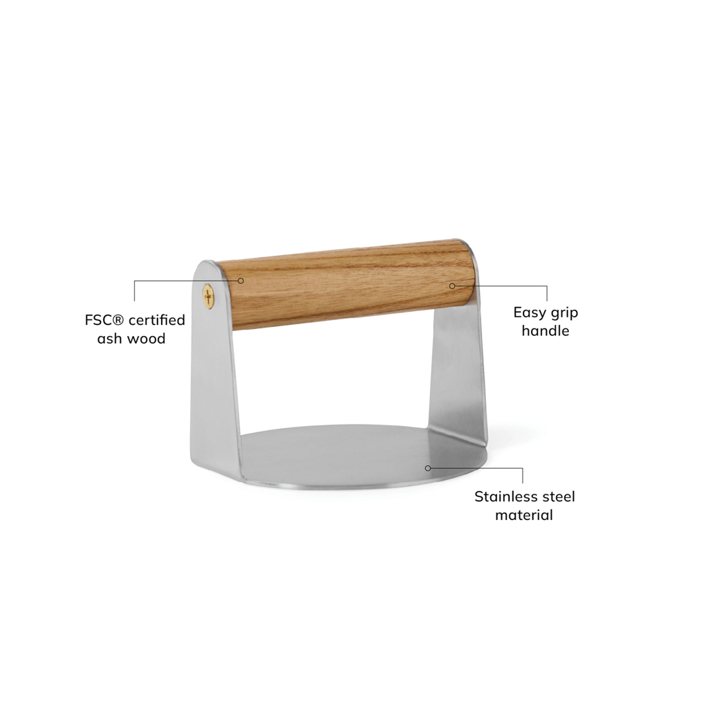 VINGA Paso Smash Burgerpresse – Edelstahl mit FSC-Holzgriff VINGA Paso Smash Burgerpresse – Edelstahl mit FSC-Holzgriff