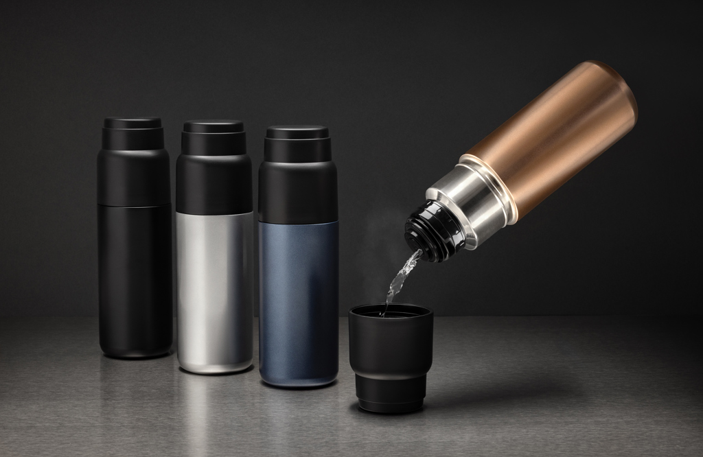 XD Collection Thermocup Thermosflasche 500 ml mit Becher – mit Logo bedruckbar XD Collection Thermocup Thermosflasche 500 ml mit Becher – mit Logo bedruckbar