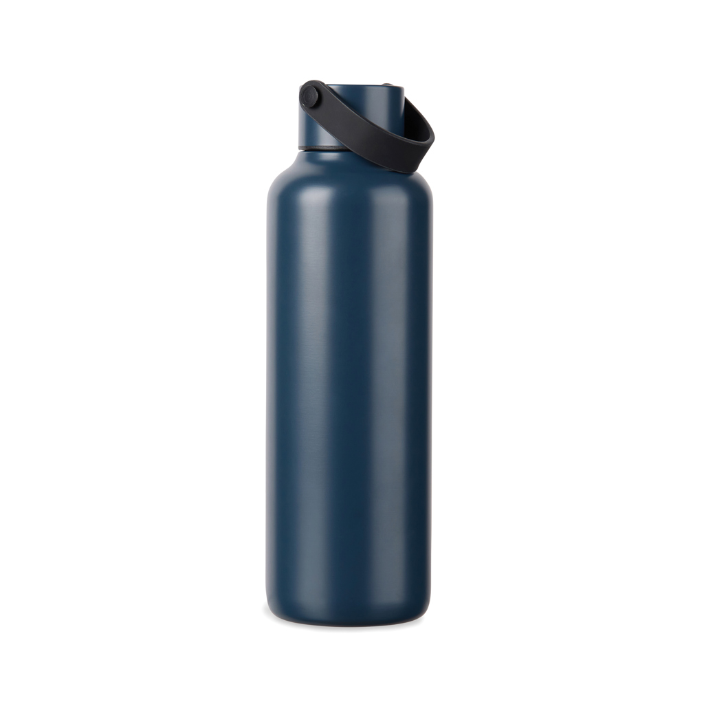 RCS-zert. 80% recycelter 600ml Edelstahl-Flasche navy blau